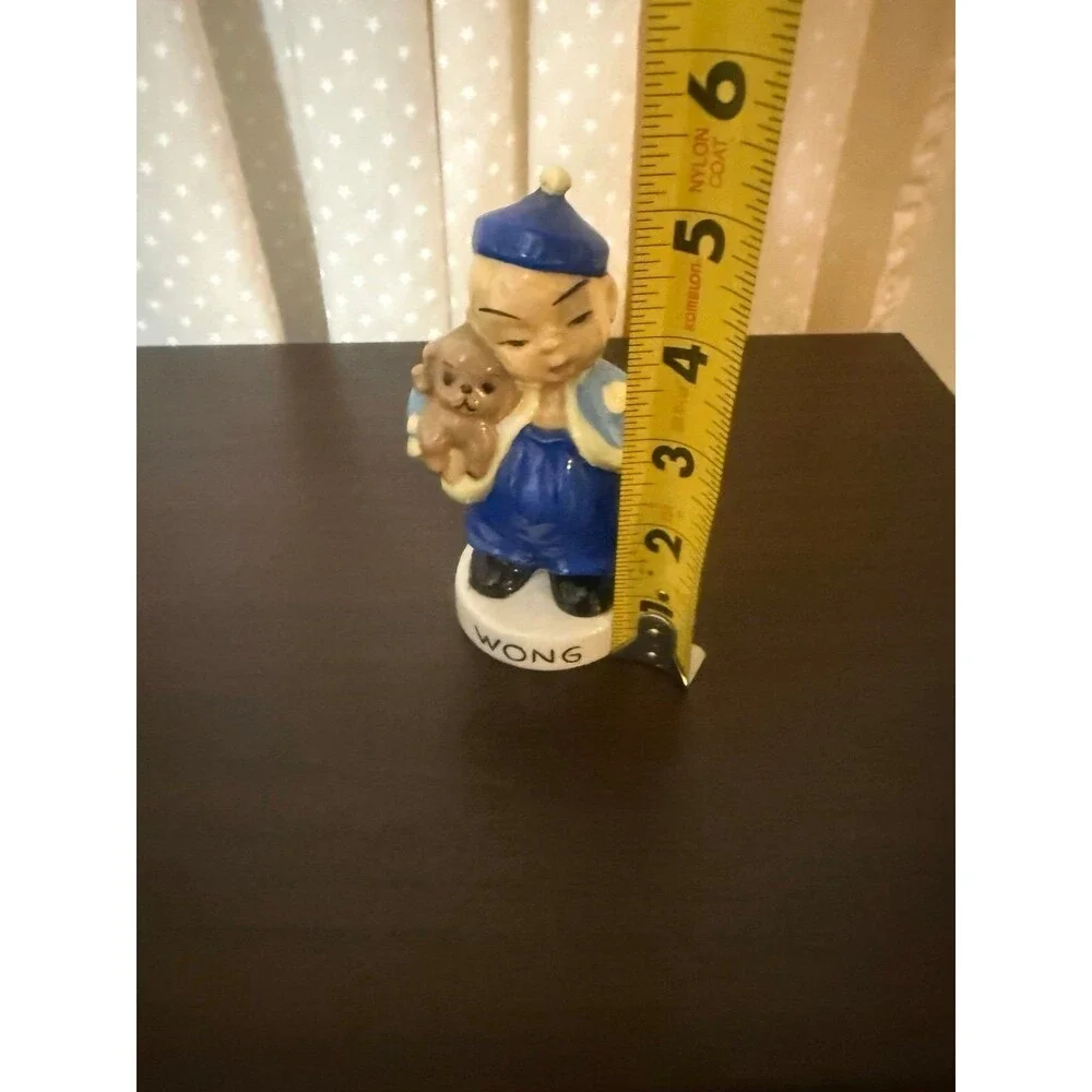 Ceramic Asian Figurine Chinese Boy & Puppy Dog Wong 5